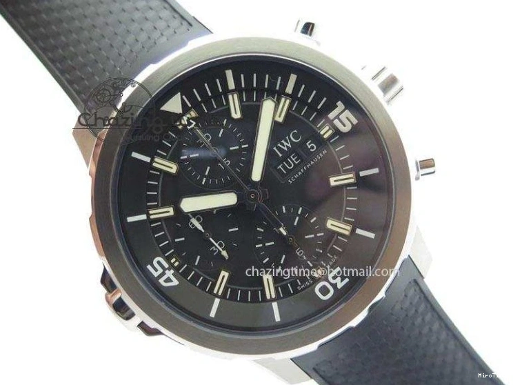 MIROTIME 0225 Aquatimer Chrono IW376803 V6F 1:1 Best Edition Black Dial On Rubber Strap A Stretchable 7280